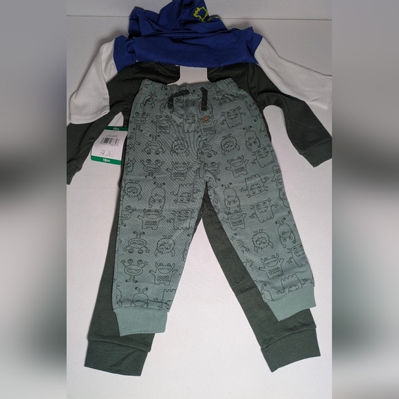 Koala Boys Kids 4-piece Set Sweater Top Pants Monster Jogger Tee Long 3T 18 M - Picture 13 of 16